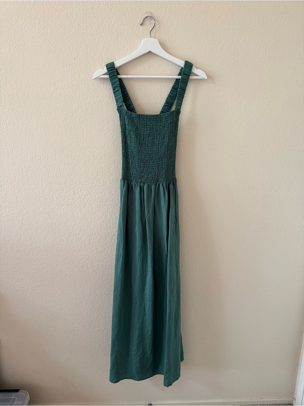 Splendid Teal Green Smocked Maxi Dress